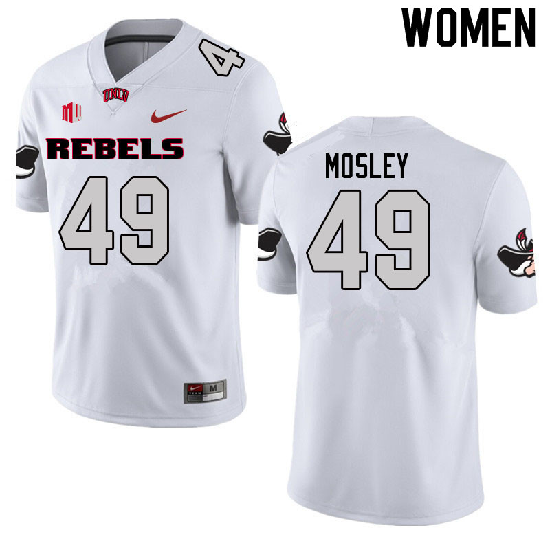Women #49 Tim Mosley UNLV Rebels College Football Jerseys Sale-White - Click Image to Close
